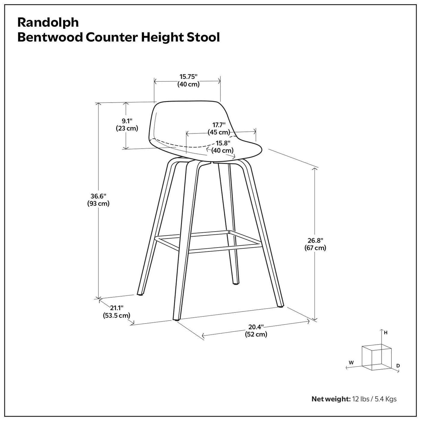 Randolph Bentwood - Counter / Bar Height Stool (Set of 2) by HouseOfZazla