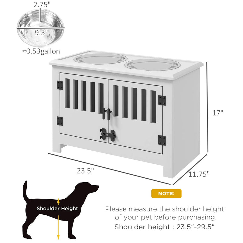 PawHut Large Elevated Dog Bowls with Storage Cabinet by HouseOfZazla