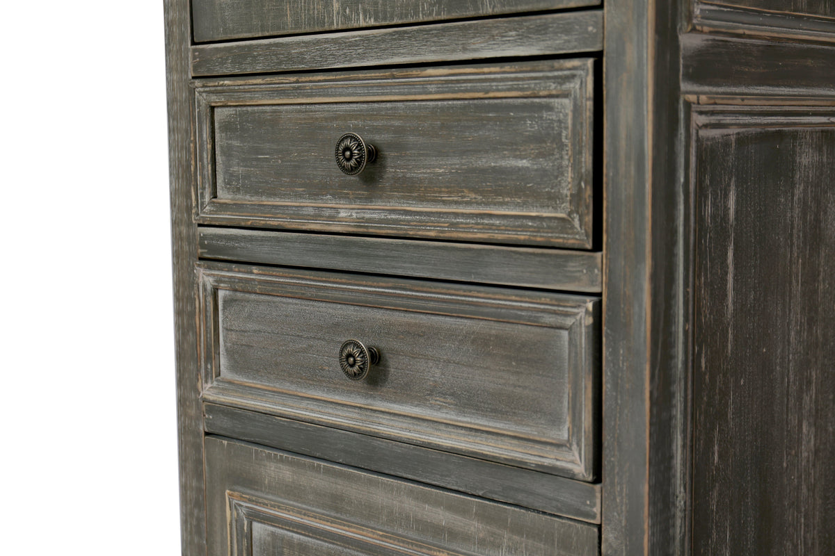 Farmhouse Tall Narrow Storage Cabinet – Rustic Wood, photo 8 of 8