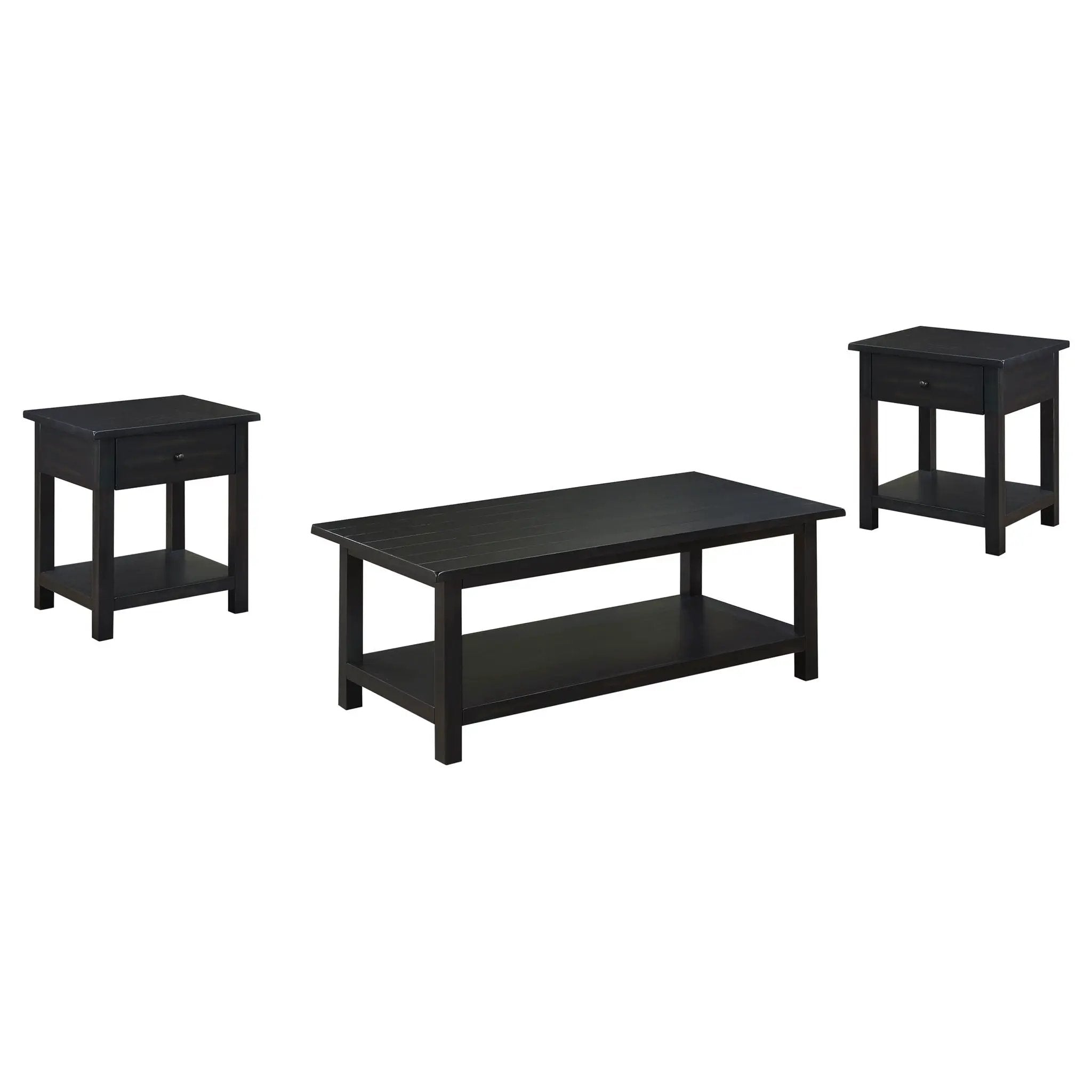 Payne 3-piece Coffee and 1-drawer End Table Set Java by Unique Piece Furniture