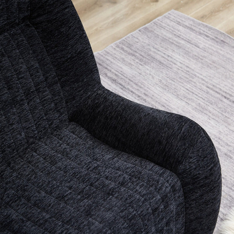 Bean Bag Chair With Armrests Oversized Comfy Beanbag Lounge Lazy Floor Sofa Accent Chair For Living Room - Black by HouseOfZazla