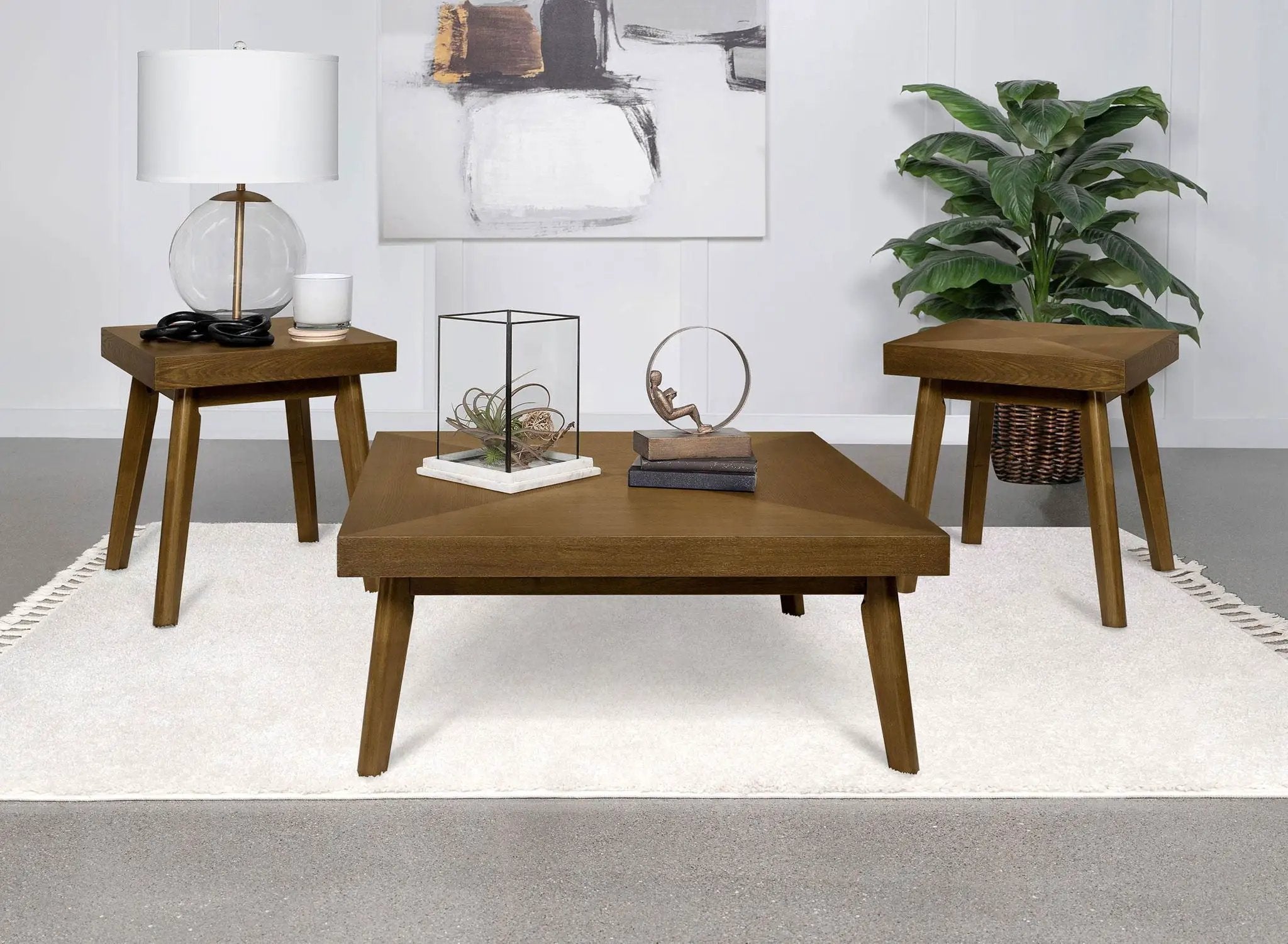 Westerly 3-piece Square Coffee and End Table Set Walnut by Unique Piece Furniture