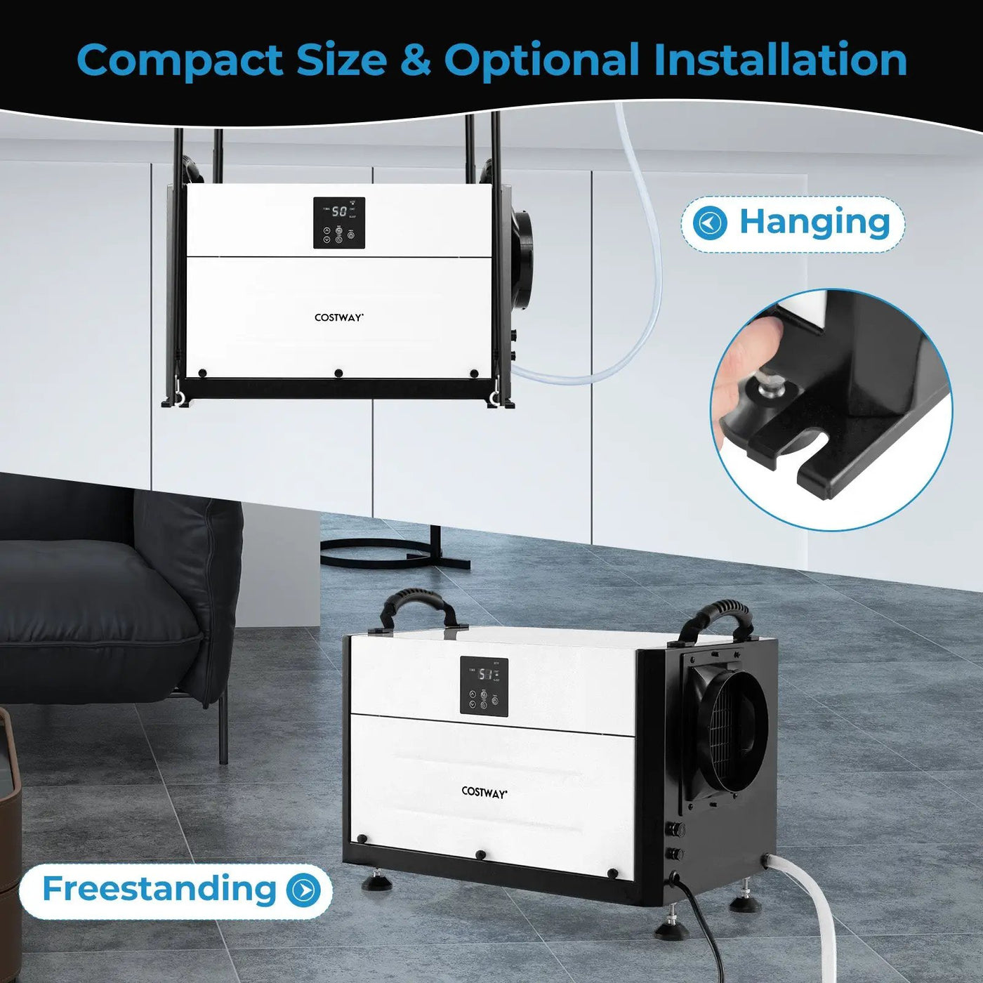 155 Pint Crawl Space Dehumidifier with 3 Modes and 24H Timer by DirectDeals