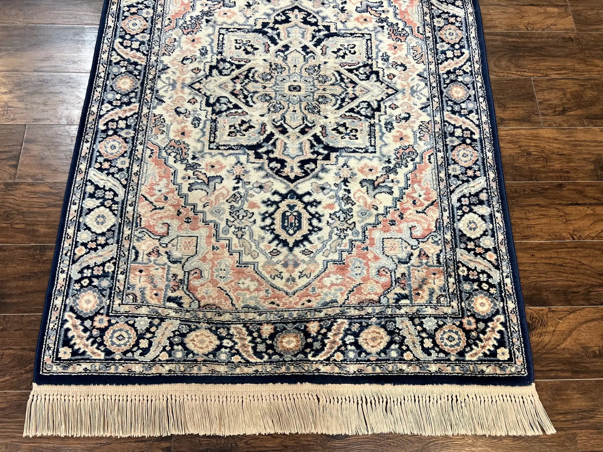 Karastan Blue Heriz Rug #748, Vintage Wool Karastan Carpet 4.3 x 6, Discontinued Original 700 Series Karastan Area Rug by Jewel Rugs