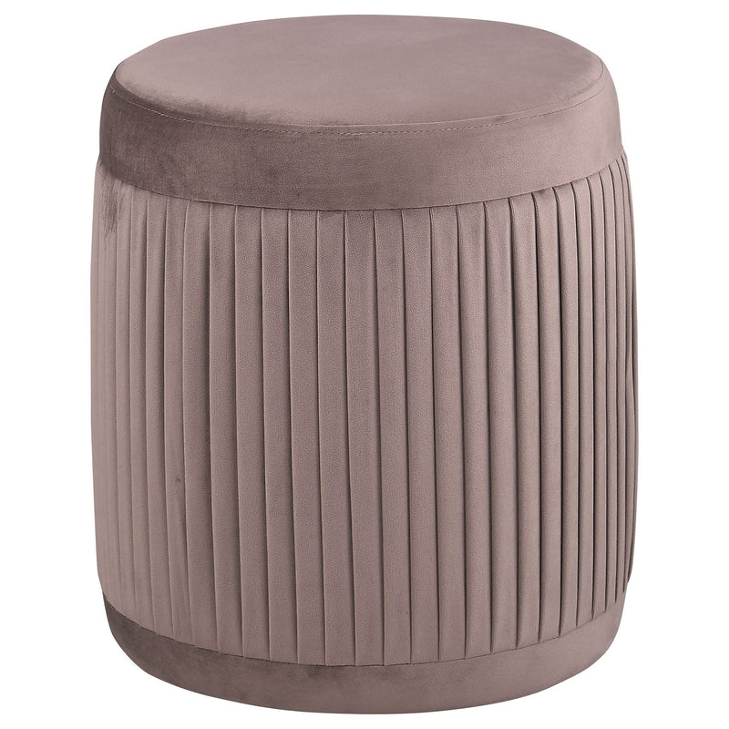 Pescadero - Round Upholstered Ottoman - Mauve by HouseOfZazla
