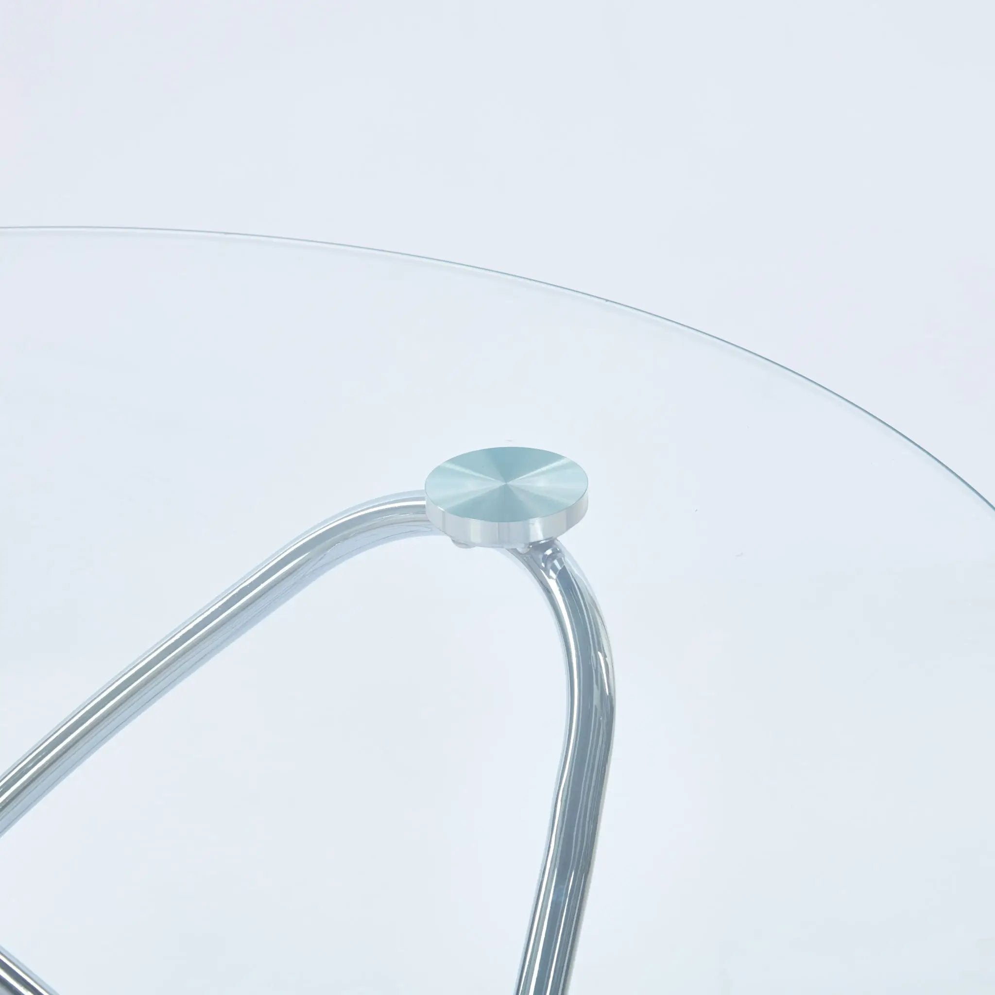Metal Leg Dining Table With Tempered Glass Top by Unique Piece Furniture