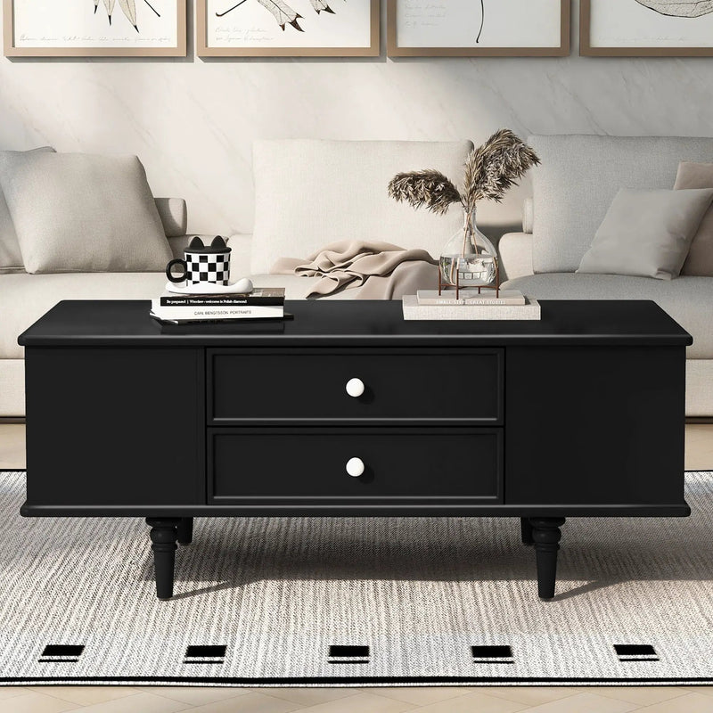 Modern Rectangle Coffee Table With Four Drawers by Unique Piece Furniture