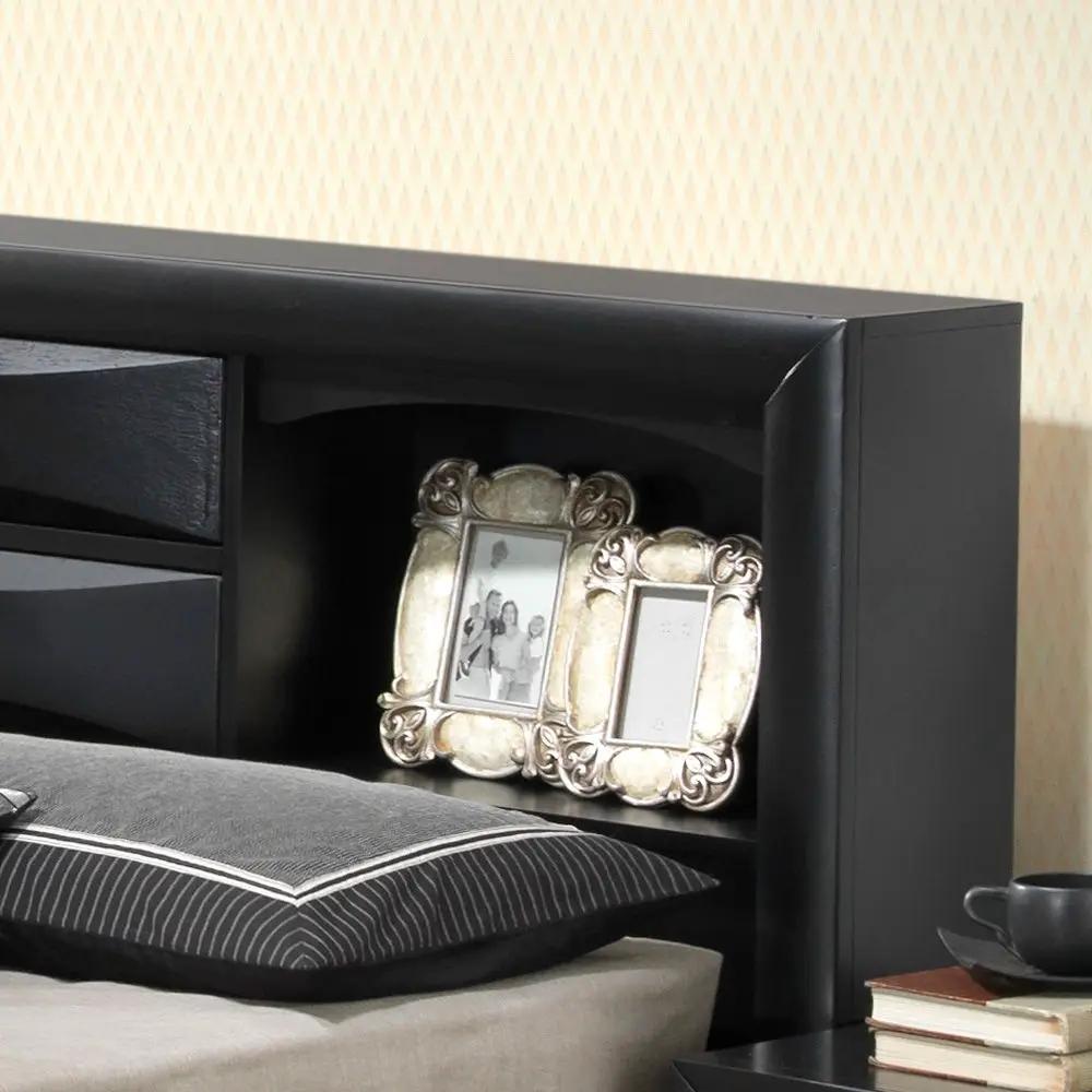 Modern Design Storage Bed With Bookcase Headboard by HouseOfZazla