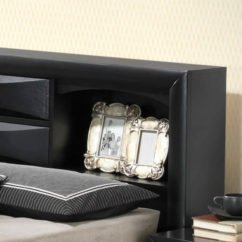 Modern Design Storage Bed With Bookcase Headboard by HouseOfZazla