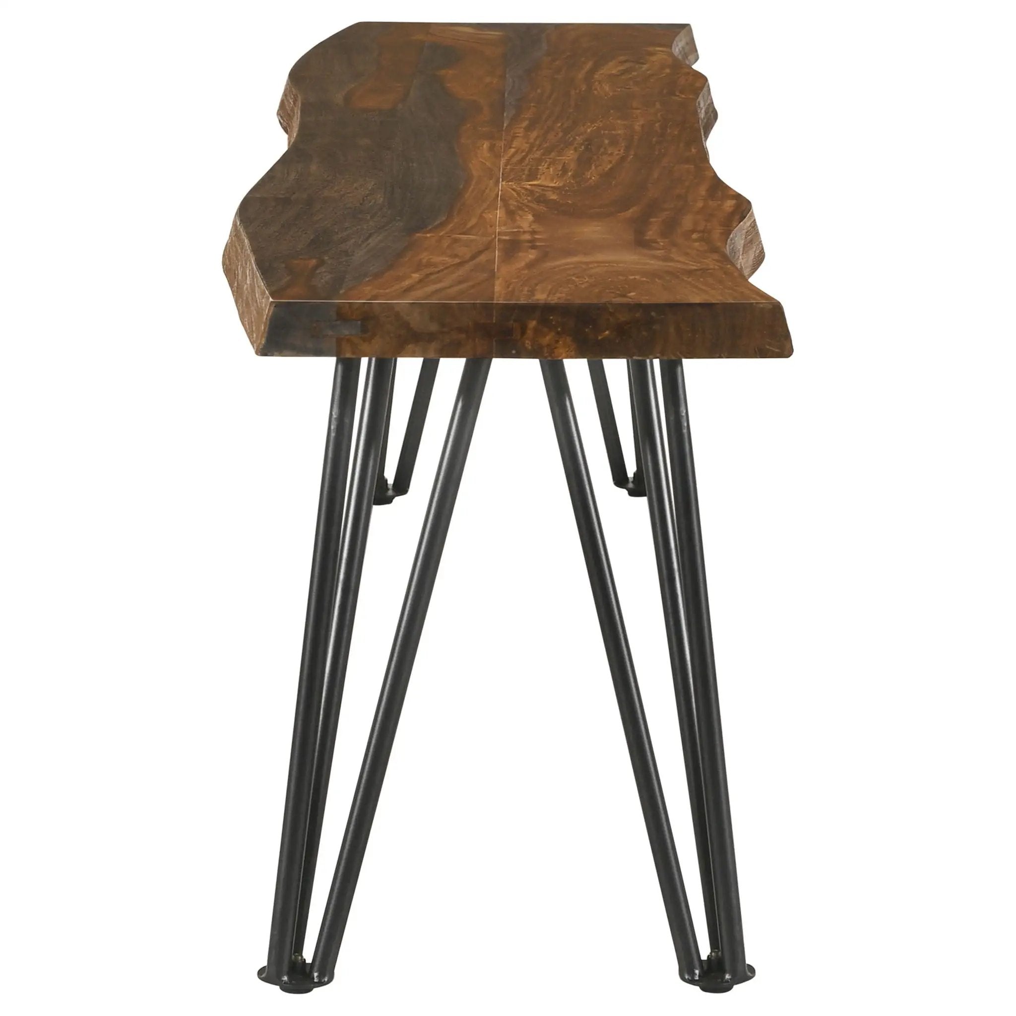 Neve Live Edge Wood Dining Bench Hairpin Legs Grey Sheesham by Unique Piece Furniture