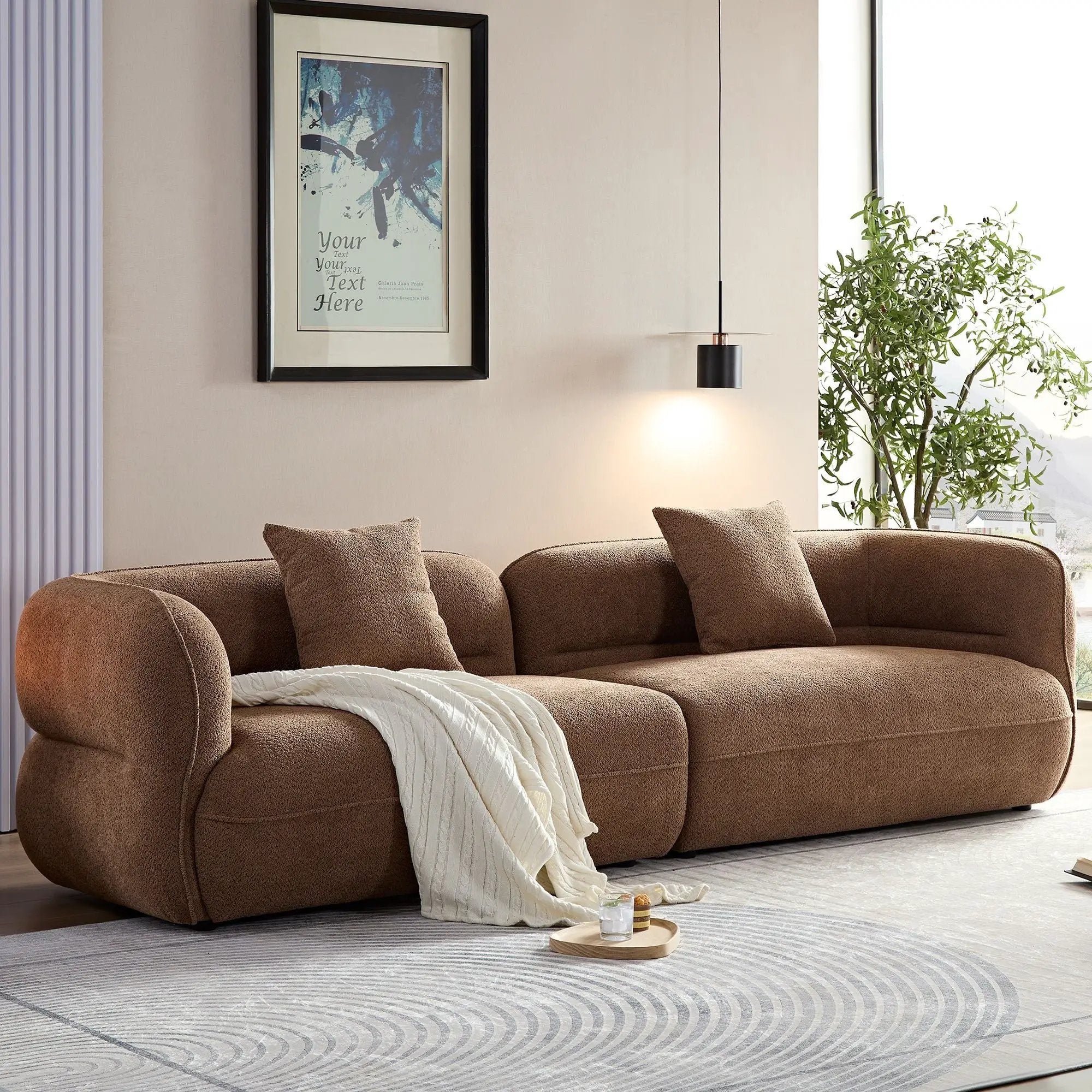 Sectional Sofa With Durable Fabric, Solid Wood Frame, And High Density Sponge Fill by Unique Piece Furniture