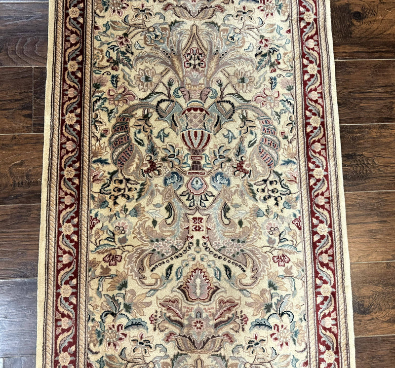 Pakistani Runner Rug 2.8 x 14, Pak Persian Hallway Rug, Cream Color by Jewel Rugs