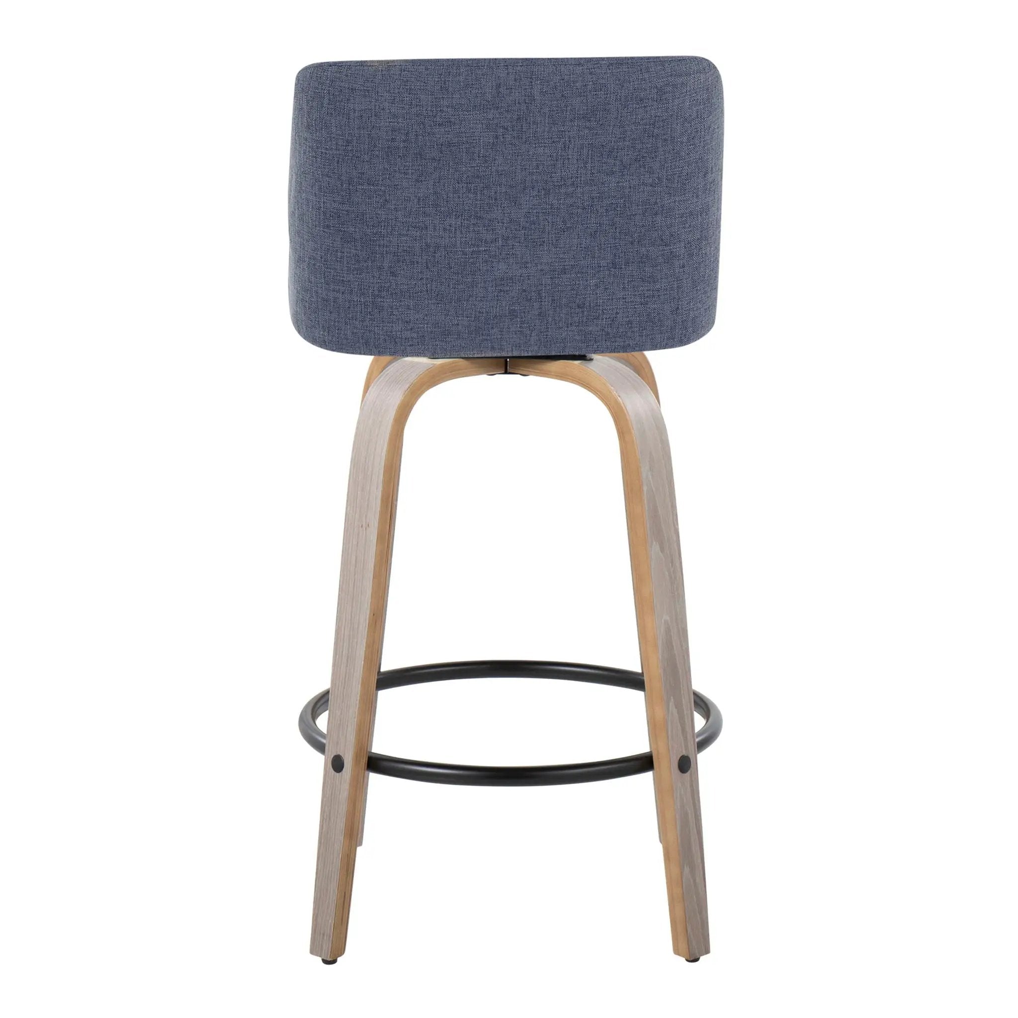 Toriano - Contemporary Fixed Height Counter Stool With Swivel & Round Footrest (Set of 2) by Unique Piece Furniture