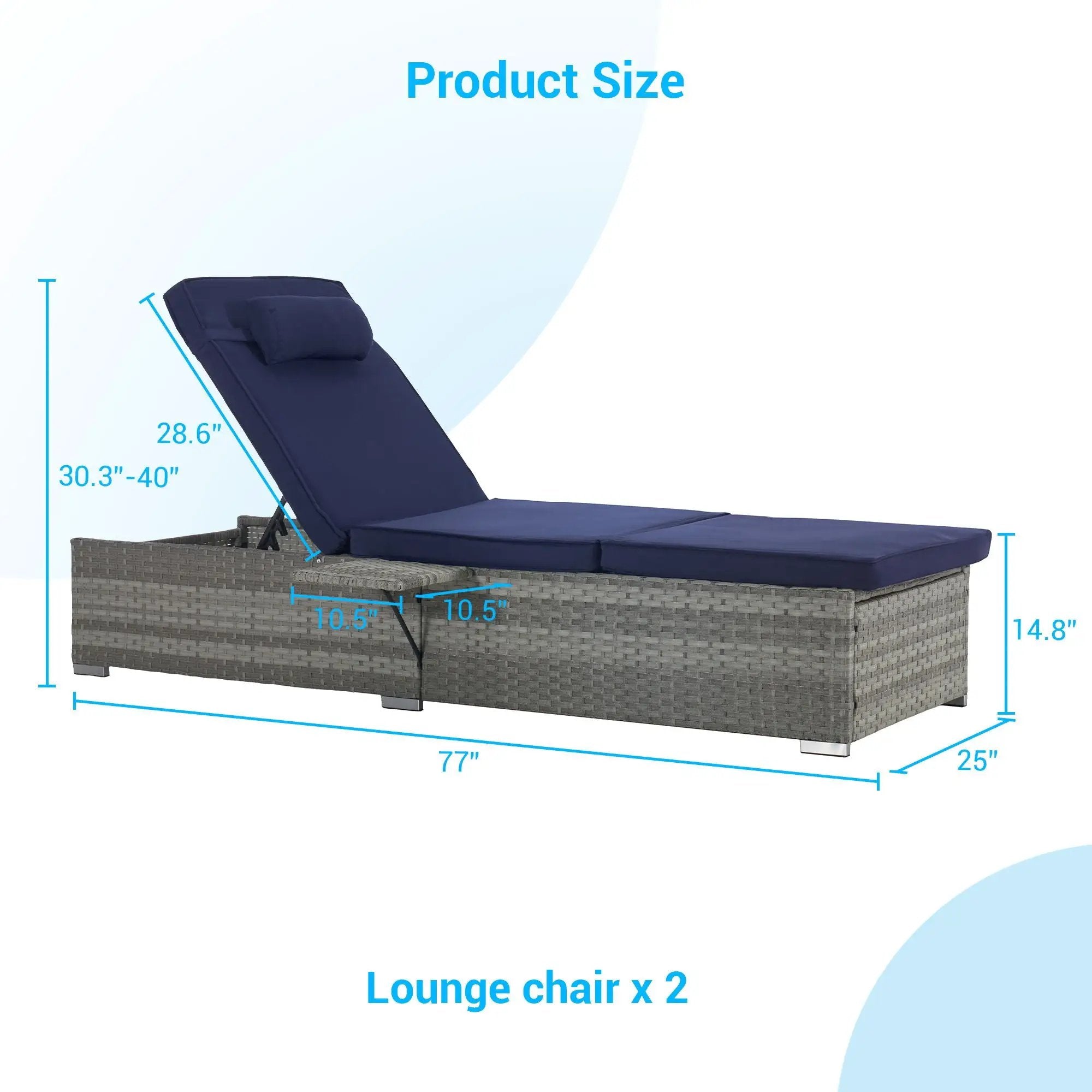 Outdoor Sofa Pe Rattan Furniture Deck Chair - Gray by HouseOfZazla