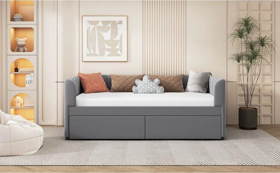 Upholstered Daybed With Ergonomic Design Backrest by HouseOfZazla