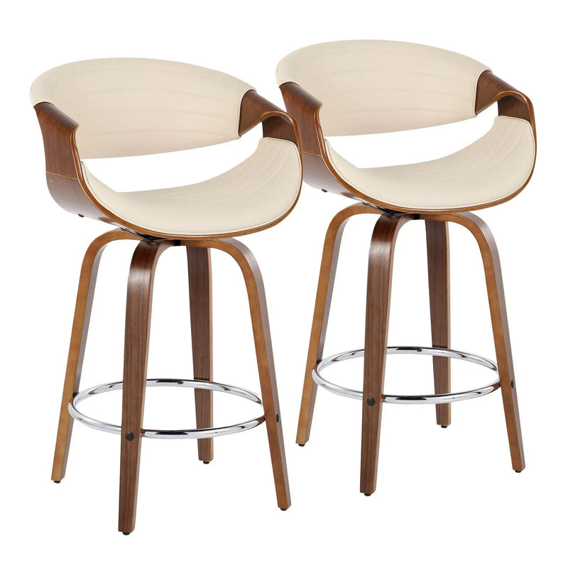 Symphony - Mid Century Modern Fixed Height Counter Stool & Swivel With Round Footrest (Set of 2) by Unique Piece Furniture