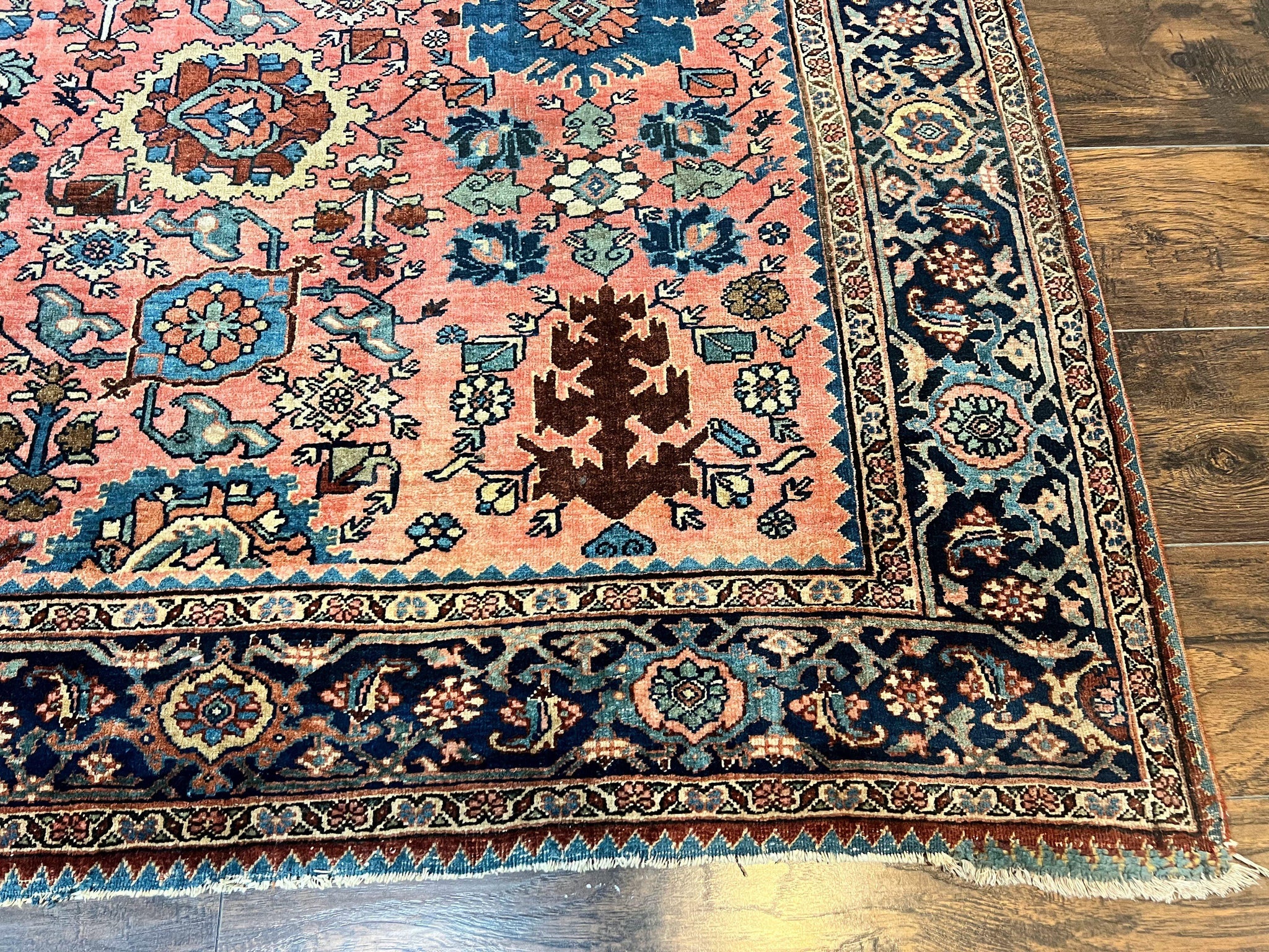 Rare Persian Sarouk Farahan Rug 9x15 – Antique Wool Carpet, Signed By Master Weaver by Jewel Rugs