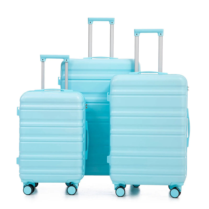 HIFINE Tourist 3-Piece ABS Spinner Wheel Luggage Set (Blue) by HouseOfZazla