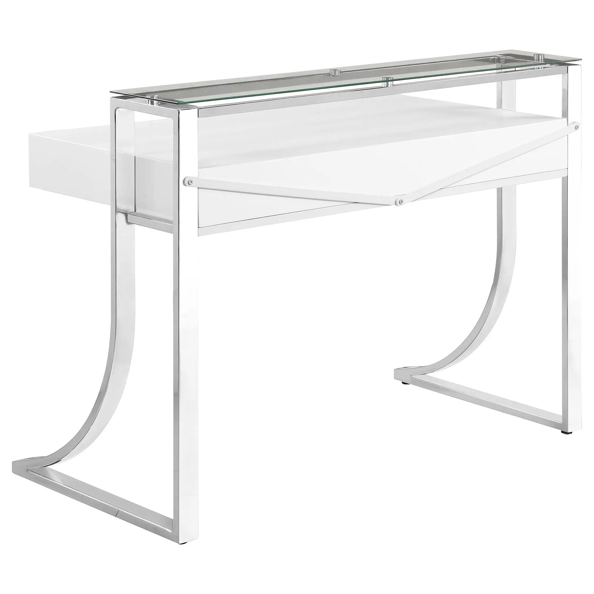 Gemma 48-inch 2-drawer Writing Desk White High Gloss by Unique Piece Furniture