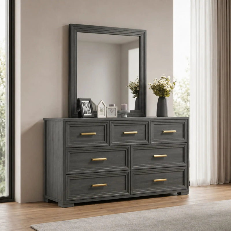 Colorado - Square Mirror (Dresser Not Included) - Charcoal by HouseOfZazla