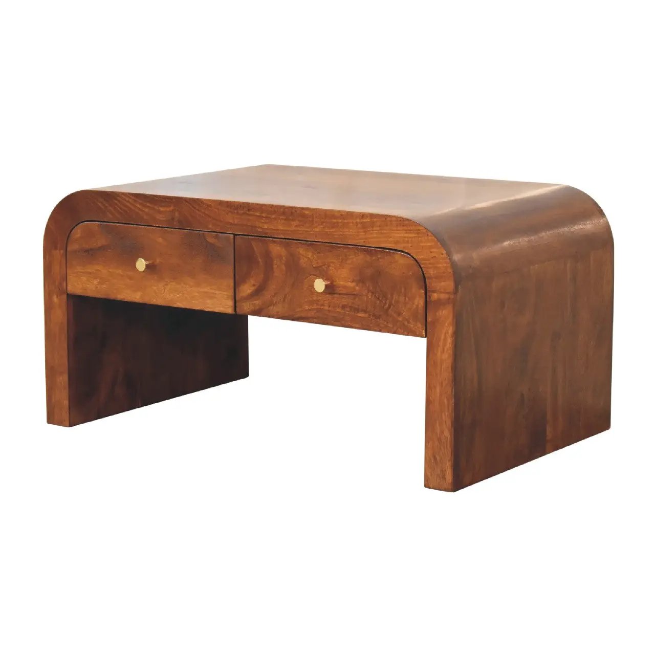 Solid Wood Darcy Coffee Table, 2-Drawers, Chestnut by HouseOfZazla