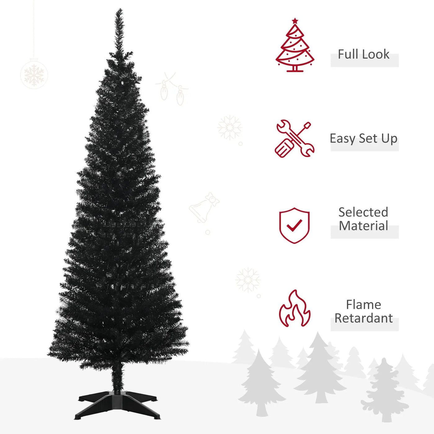 HOMCOM 5' Artificial Pencil Christmas Tree by HouseOfZazla