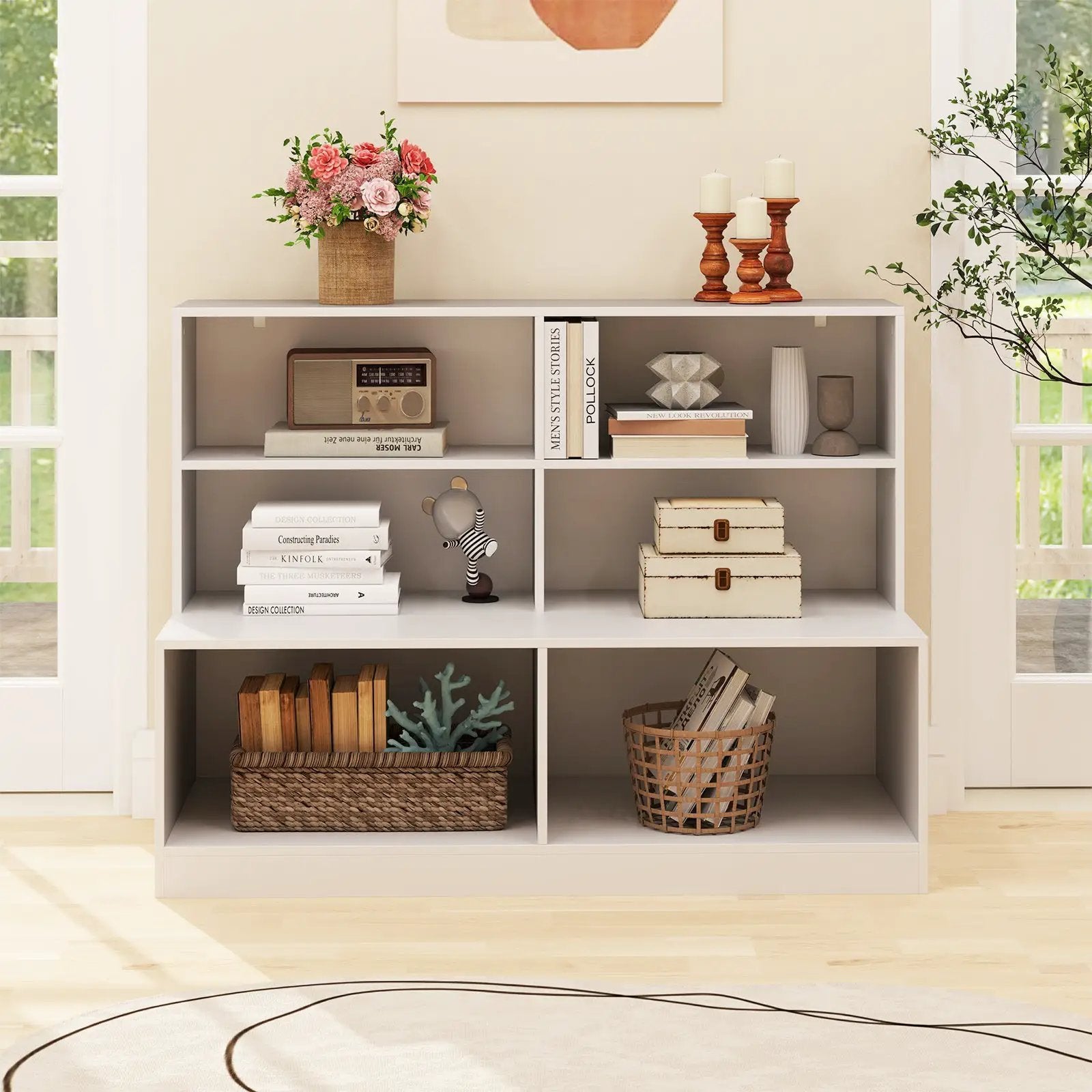 Entryway Shoe Cabinet with 2 Anti-tipping Kits-White by DirectDeals