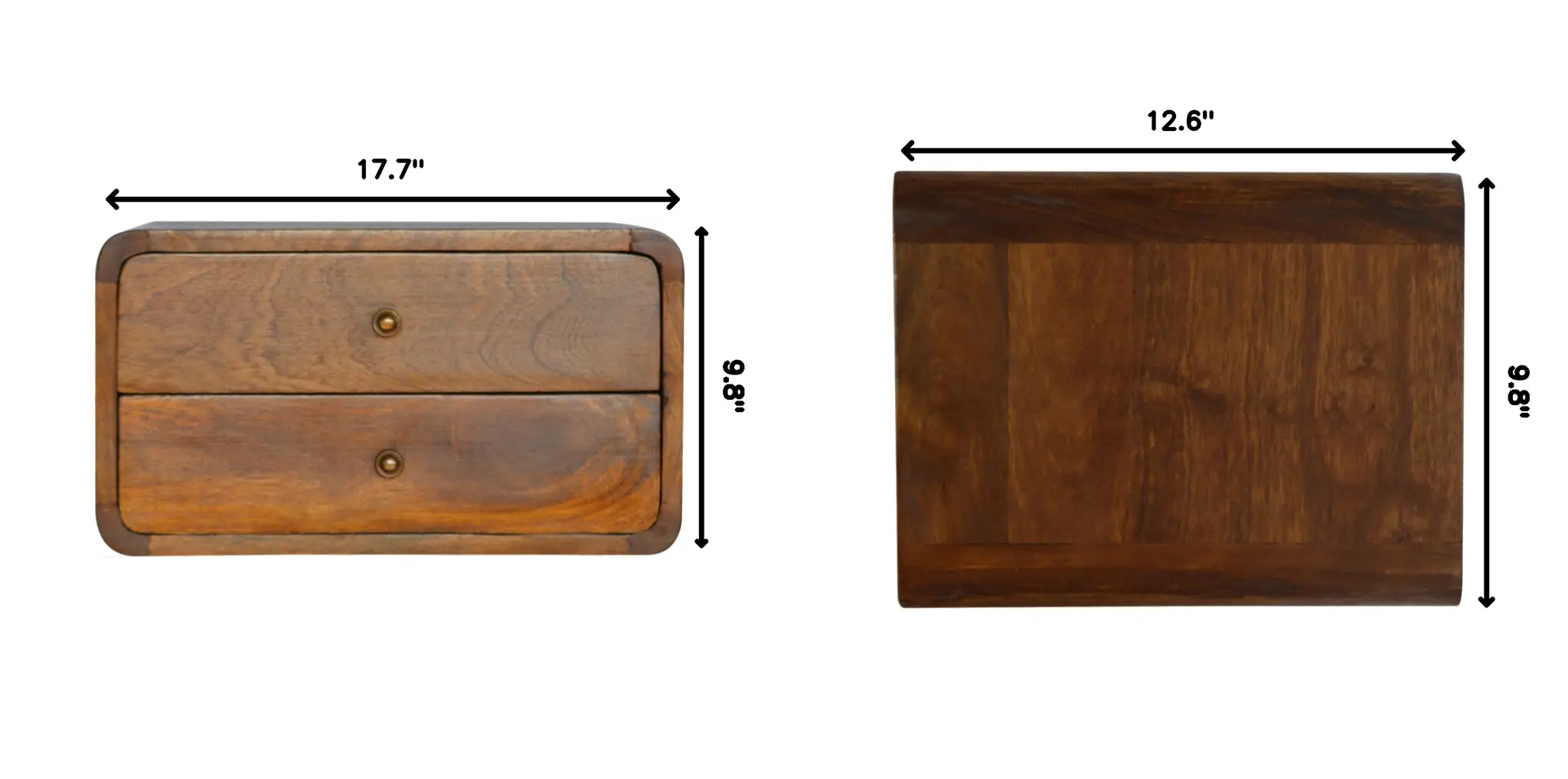Floating Curved Chestnut Bedside by HouseOfZazla
