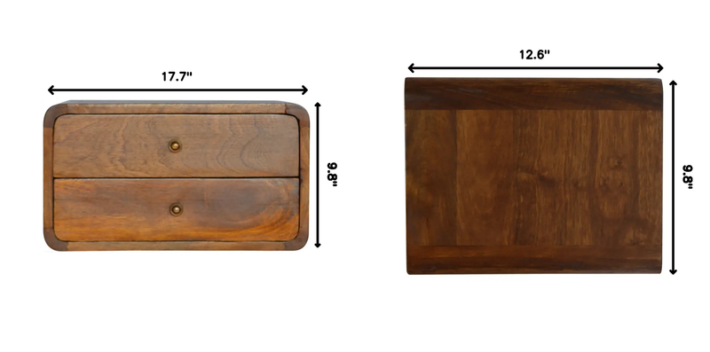 Floating Curved Chestnut Bedside by HouseOfZazla