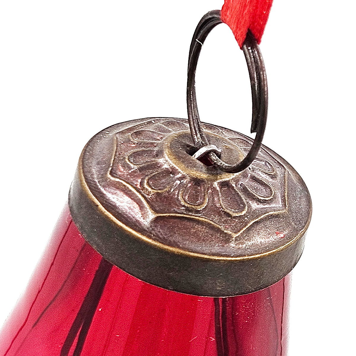 Glass Tear Drop Ornaments with Brass Accent - Set of 12 - Gold, Light Blue, Red, photo 4 of 19