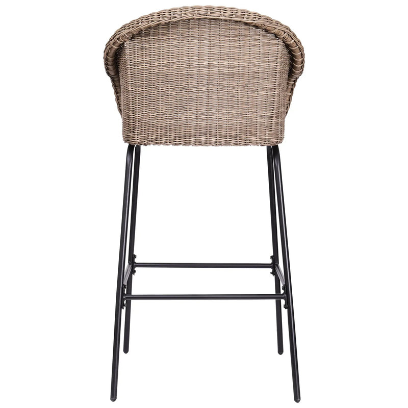 Ladd Outdoor Metal Wicker Barstool Set of 2 by HouseOfZazla