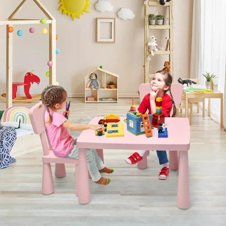 2-in-1 Kids Furniture Set: Twin Bed Frame & 3-Piece Activity Play Table and Chair Set by DirectDeals