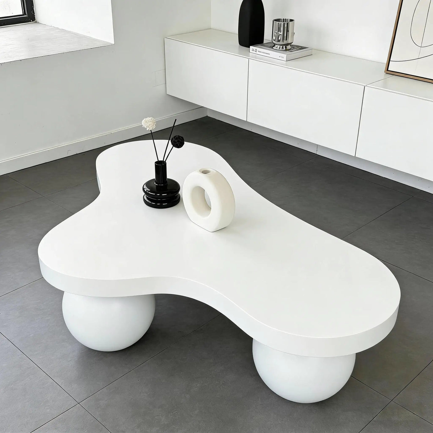 Cloud Shaped Coffee Table With 3 Ball Legs For Living Room by HouseOfZazla