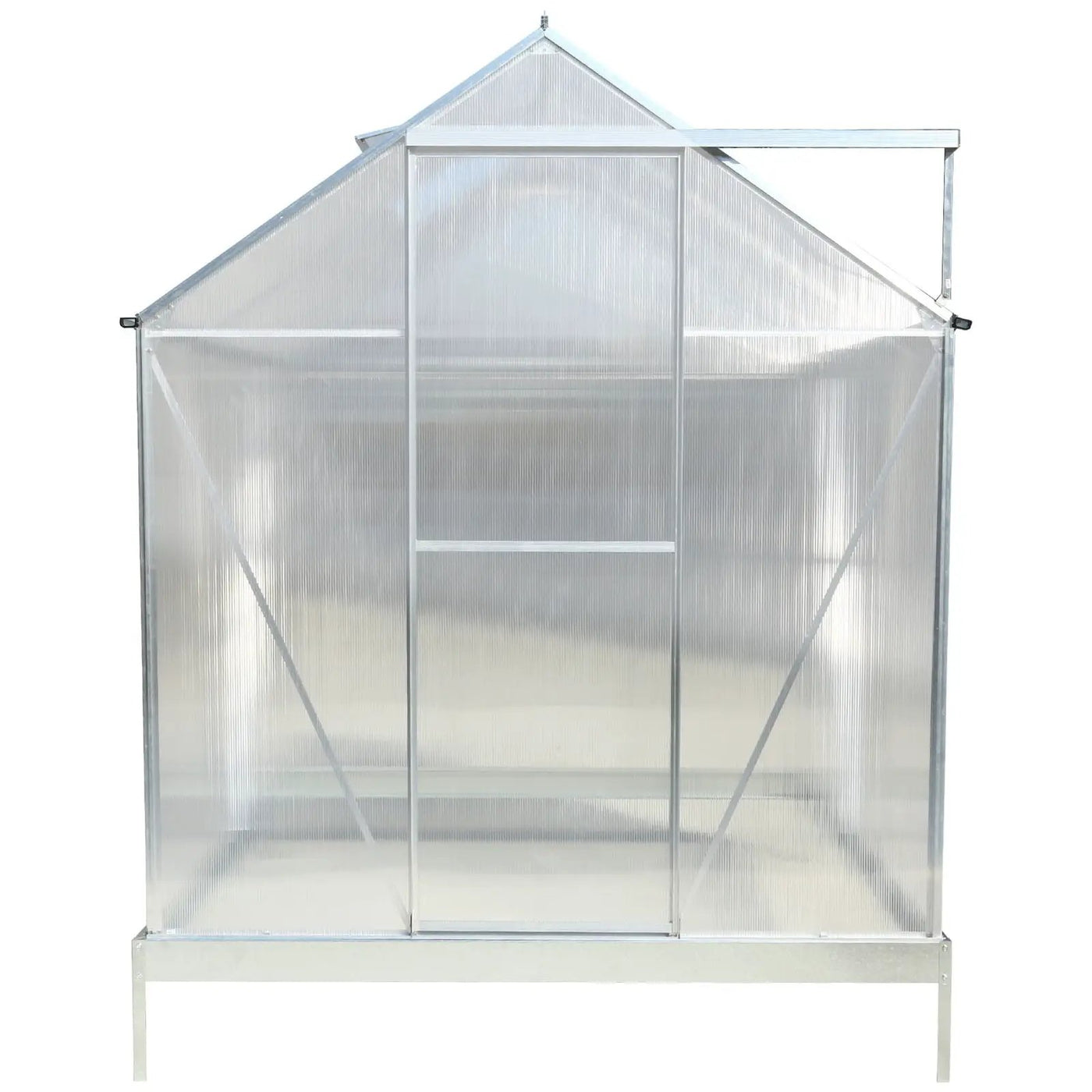 Polycarbonate house, Heavy Duty Outdoor Aluminum Walk-In House Kit With Rain Gutter, Vent And Door For Backyard Garden by HouseOfZazla