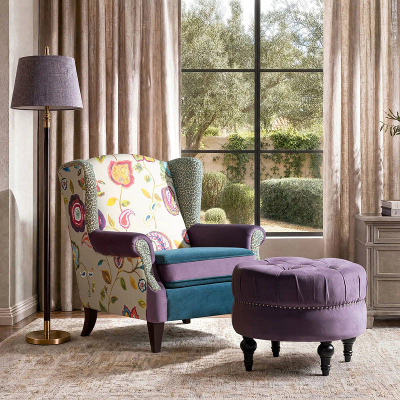 Anya - Boho Chic Wingback Accent Arm Chair by Unique Piece Furniture