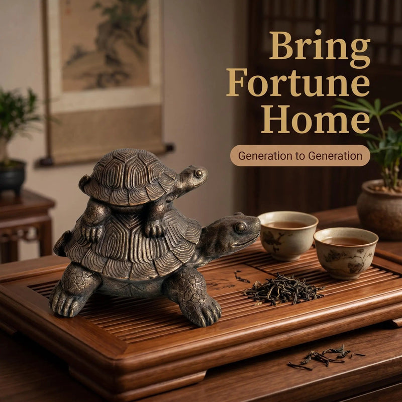 Vintage Bronze Stacked Turtle Statue by HouseOfZazla