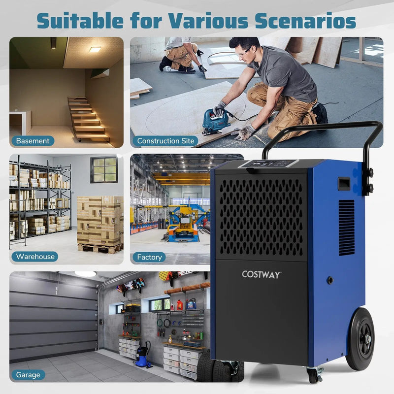 154 Pints Commercial Dehumidifier with Pump and Drain Hoses by DirectDeals