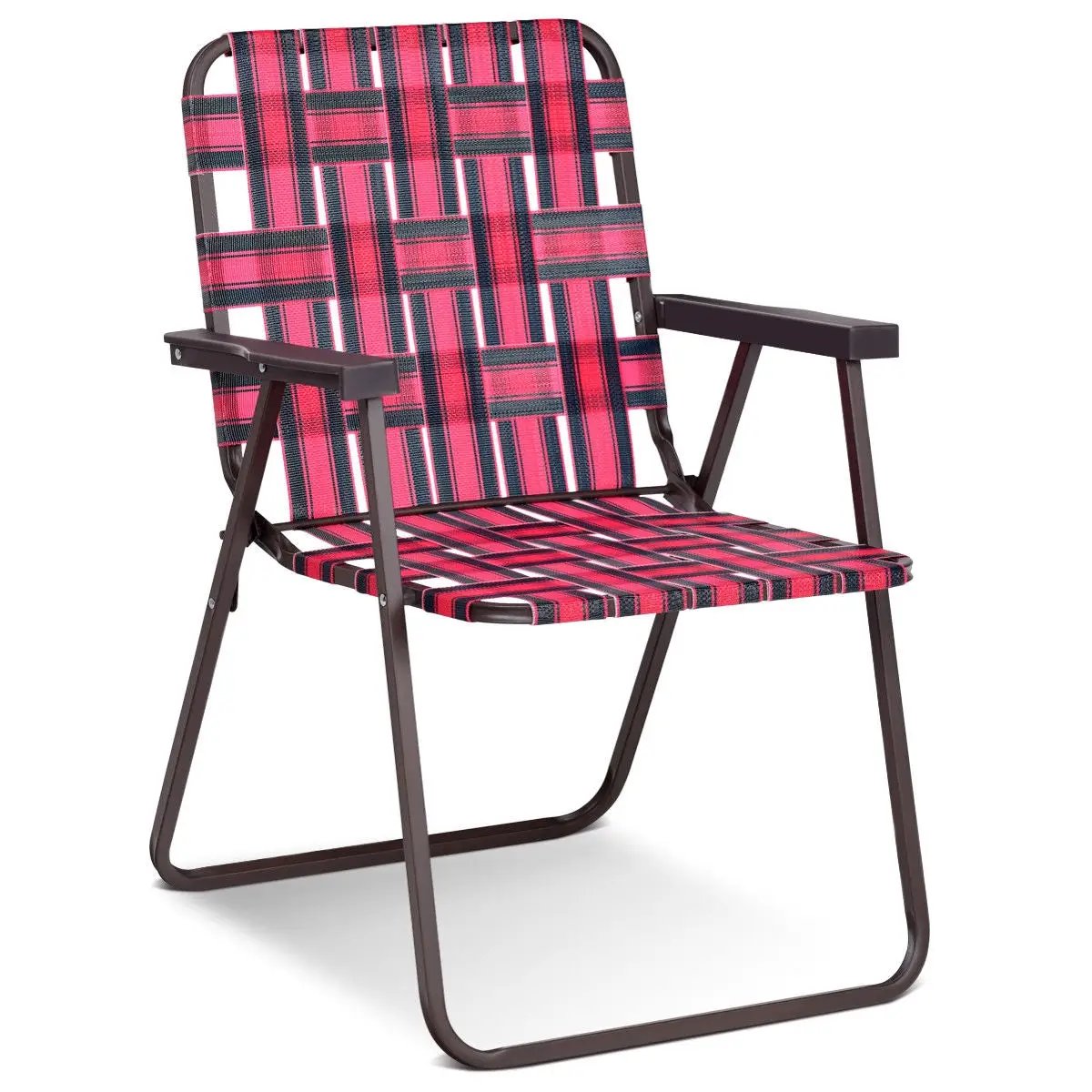 6 Pieces Folding Beach Chair Camping Lawn Webbing Chair by DirectDeals
