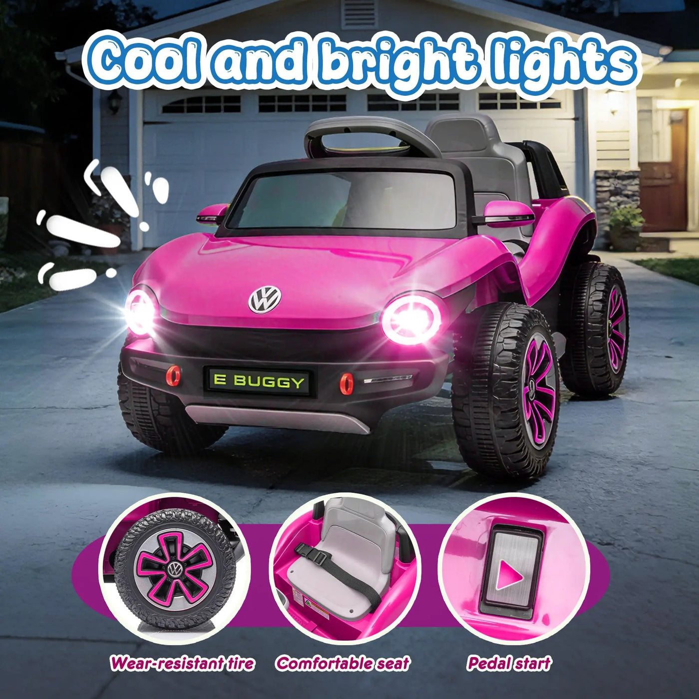 12V Licensed Volkswagen Beetle Kids Ride-On Electric Car by HouseOfZazla