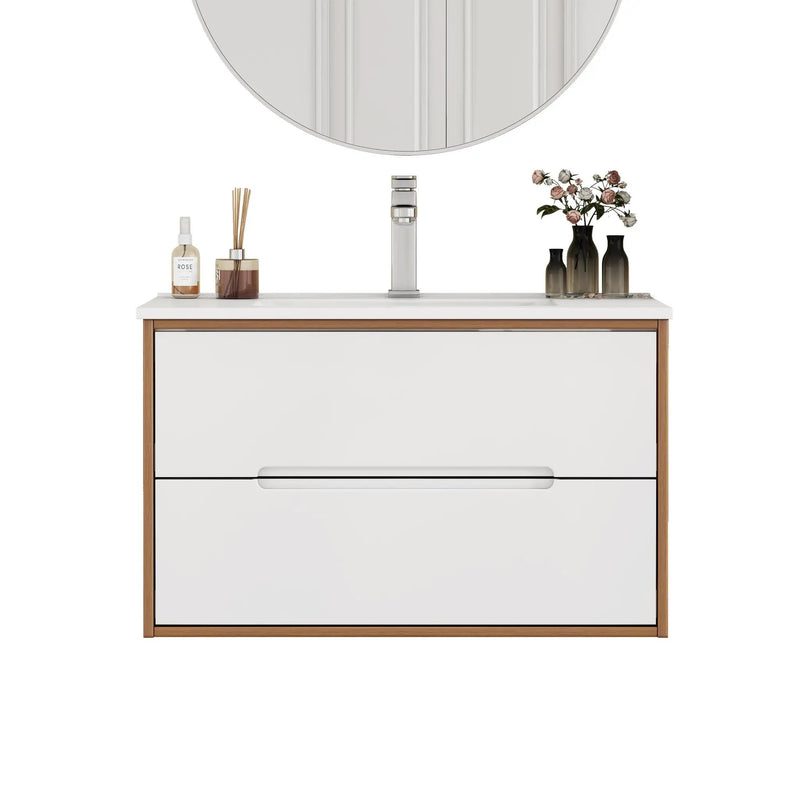 32-Inch Wall-Mounted Bathroom Vanity With Sink Combo by HouseOfZazla