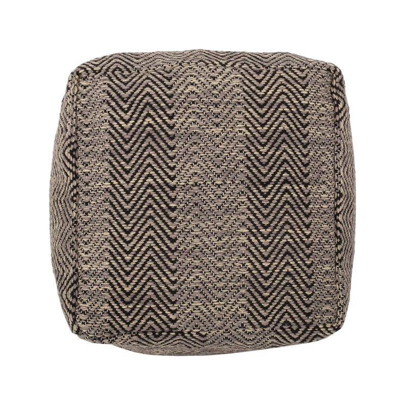 Barracuda - Handcrafted Cotton Pouf With Chevron Pattern - Brown / Beige by Unique Piece Furniture