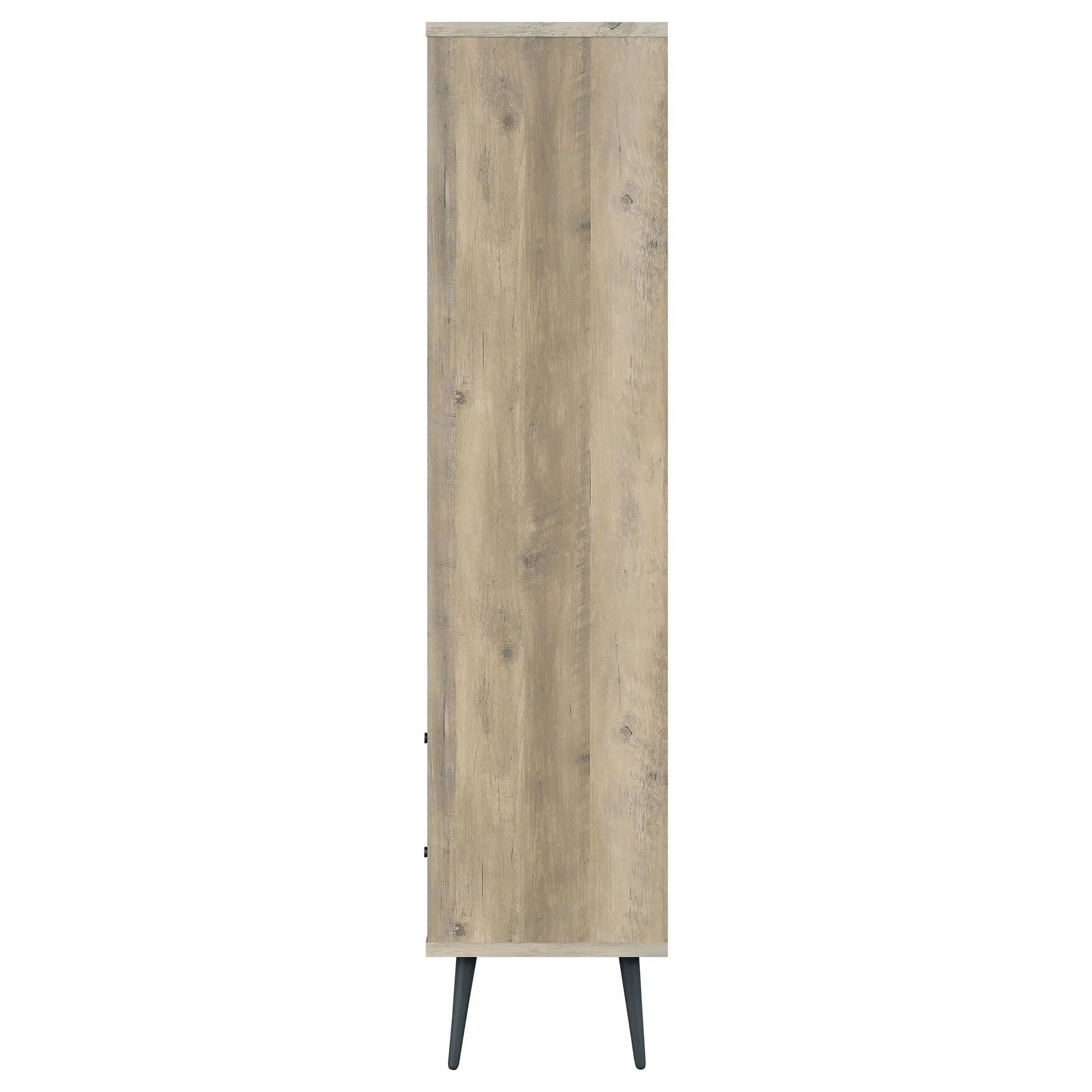 Maeve 70-inch 3-shelf Bookcase with Drawers Distressed Pine by Unique Piece Furniture