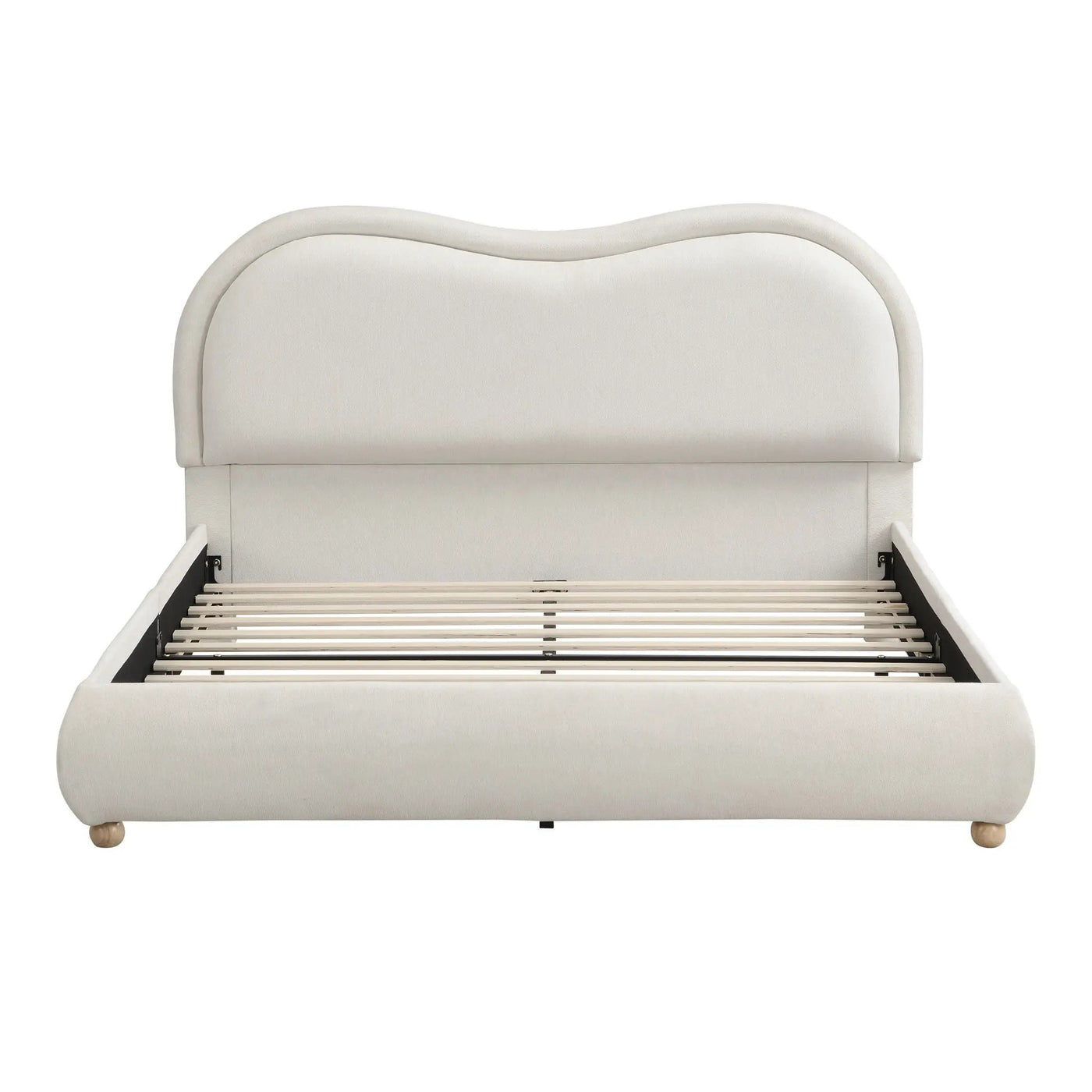 Upholstered Platform Bed Frame With Curved Headboard by HouseOfZazla