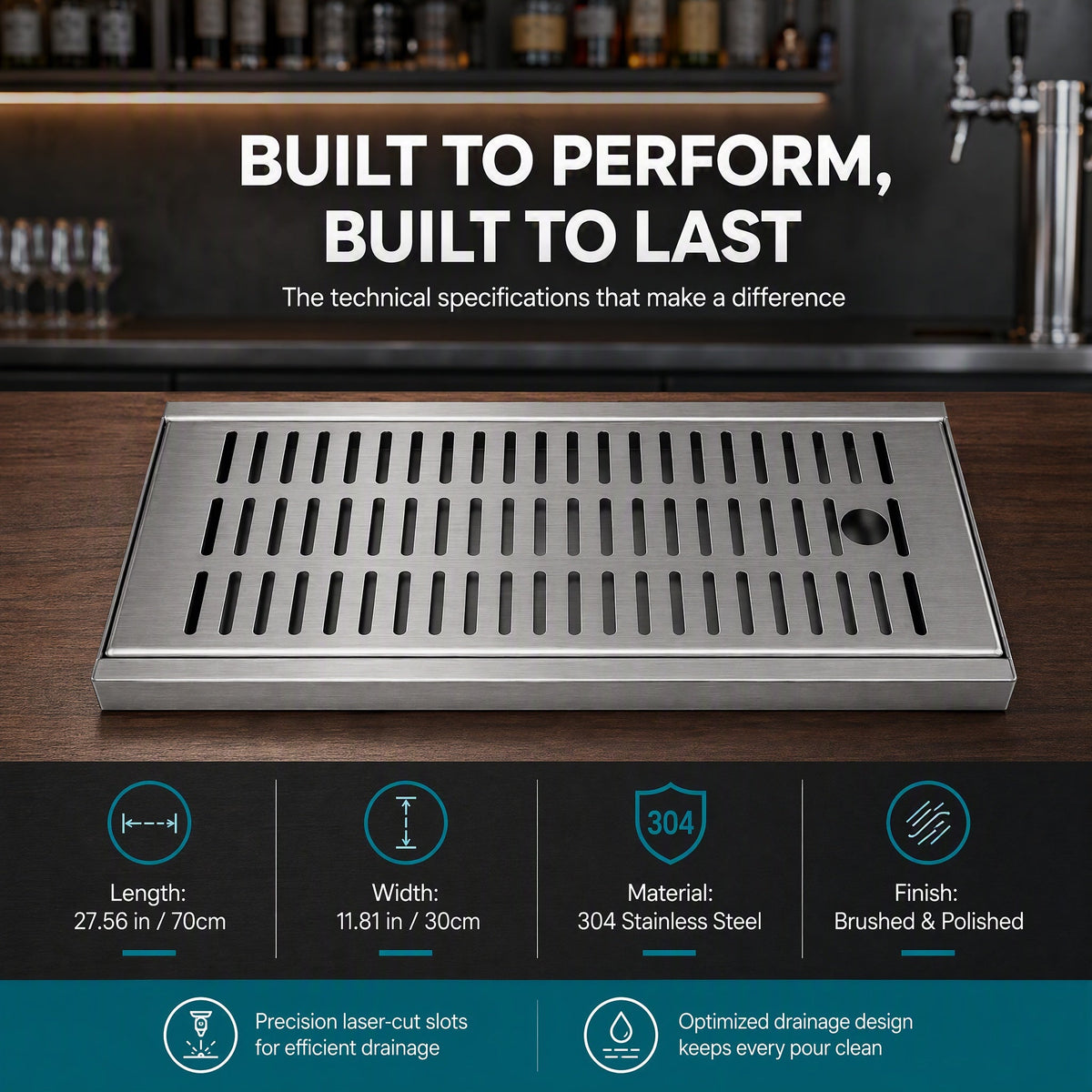 Big Stainless Steel Strip Drip Tray, photo 10 of 10