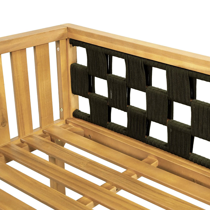 Three-Seater Outdoor Daybed - Acacia Wood Teak Finish Frame by HouseOfZazla