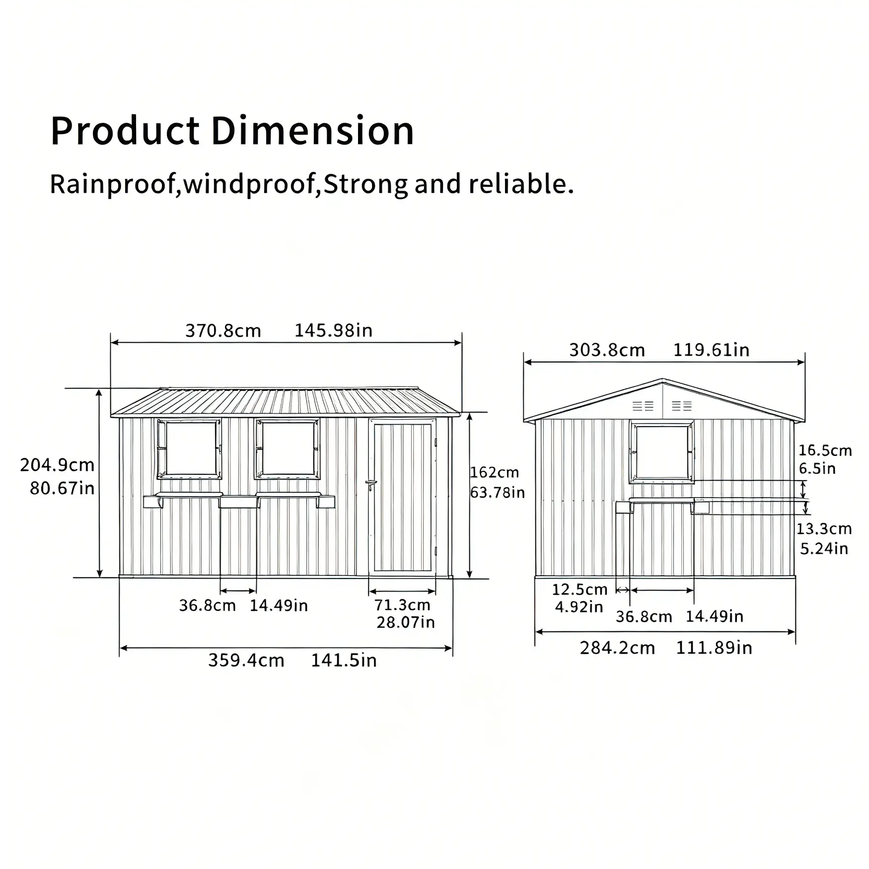 12x10 FT Outdoor Metal Storage Shed by HouseOfZazla