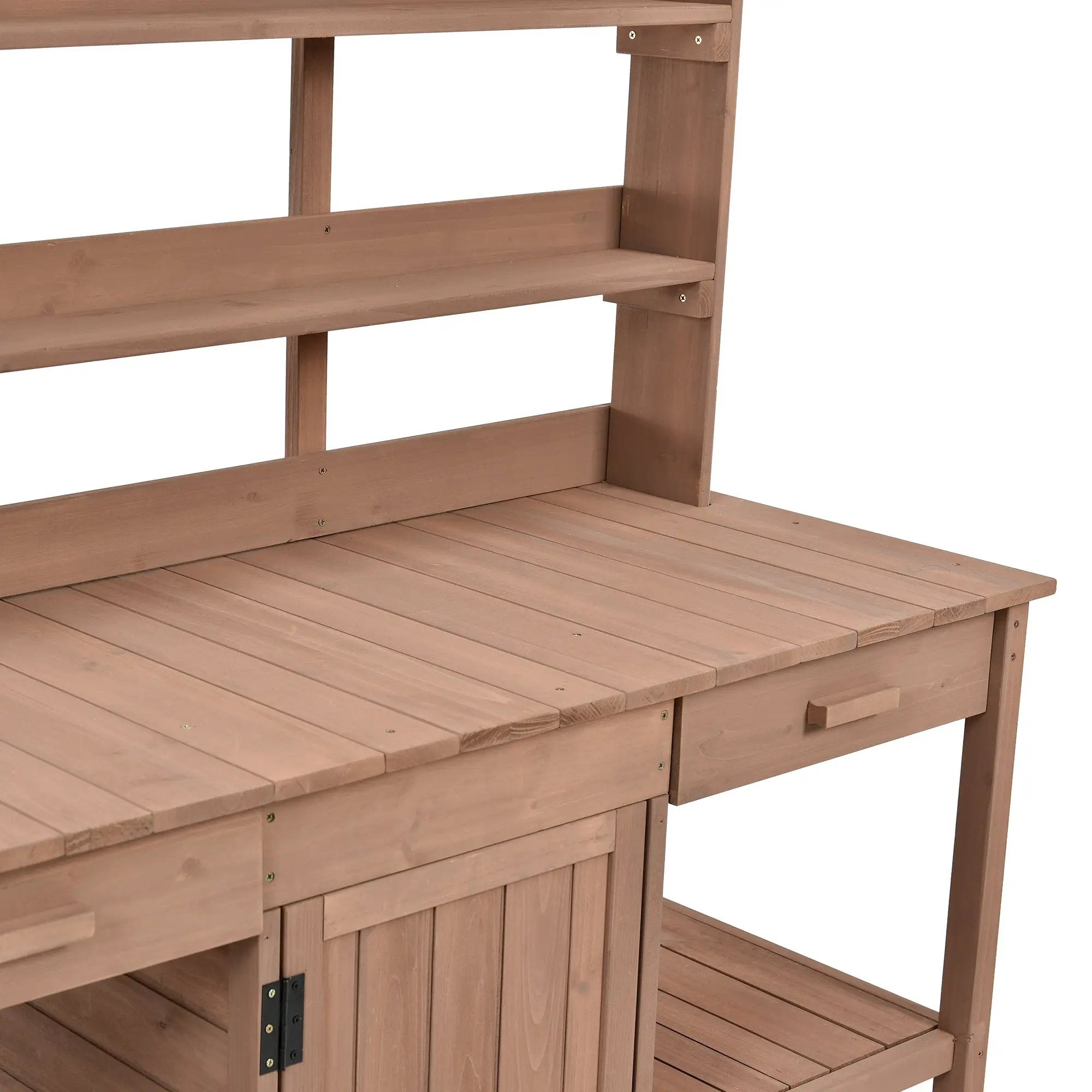 TOPMAX 66" Large Outdoor Farmhouse Wooden Potting Bench Table by HouseOfZazla