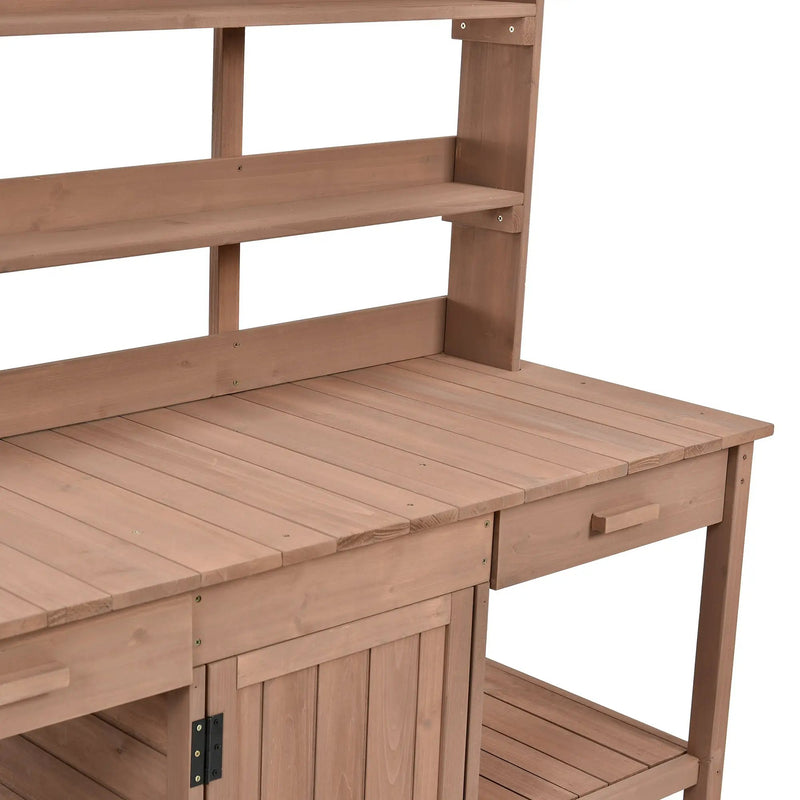 TOPMAX 66" Large Outdoor Farmhouse Wooden Potting Bench Table by HouseOfZazla
