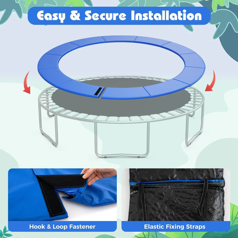 8-16 FT Trampoline Pad Replacement Safety Pad with Fixing Straps (Blue) by DirectDeals