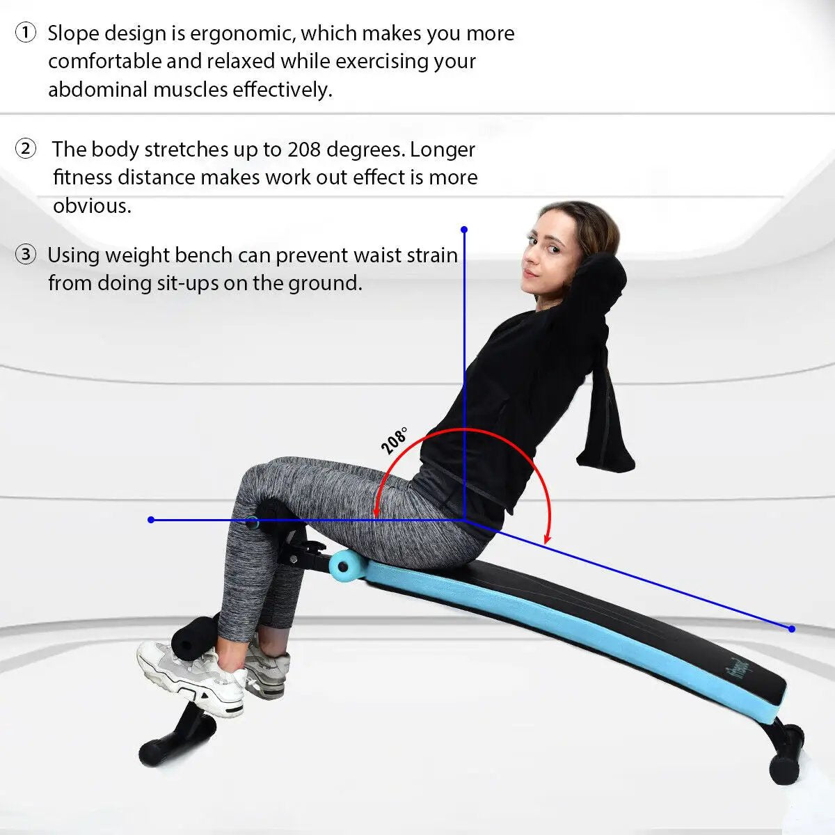 Folding Weight Bench Adjustable Sit-up Board Workout Slant Bench by DirectDeals